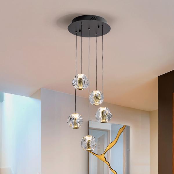 ZARIA LAMP 5L- NEGRO/ORO/TRANSP D30 DIM - SCHULLER