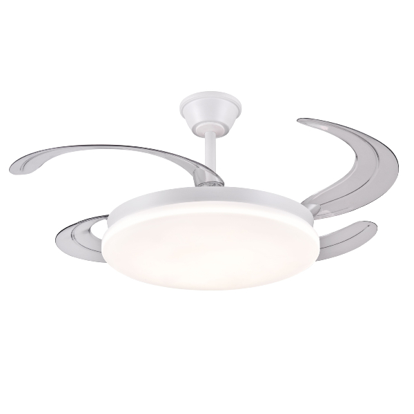 Ventilador AGATA L Blanco P&B - Motor DC Ø50-108cm Luz LED