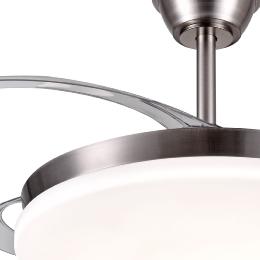 Ventilador AGATA L Niquel P&B - Motor DC Ø50-108cm Luz LED