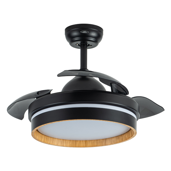 Ventilador Nalon Mini Negro Madera Fabrilamp - Motor DC Ø91cm