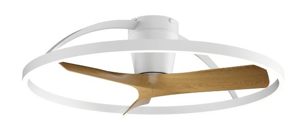 Ventilador Nepal II Mantra - Blanco Madera Motor DC Luz LED Ø75cm.