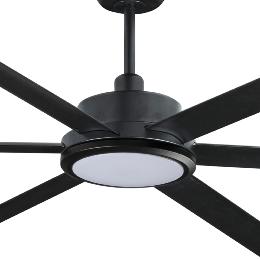 Ventilador Rotterdam 30 XXL Luz LED Negro FARO - Ø300cm.