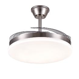 Ventilador AGATA L Niquel P&B - Motor DC Ø50-108cm Luz LED