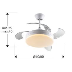 Ventilador VENTO MINI Blanco - Schuller - Motor DC LED Ø40-90cm