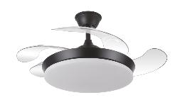 Ventilador Tridente Mini Negro - Fabrilamp. Motor DC Ø91cm