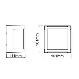 Aplique exterior CREEK Cuadrado Mantra Negro - Luz LED