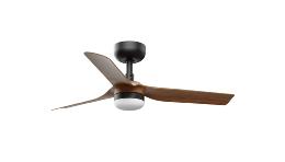 Ventilador Punt Mini FARO Con luz Negro/Nogal 90cm.Ø