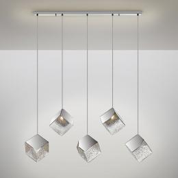 Lampara PRISCILA lineal - Schuller. Tonalidades Cromo y Oro