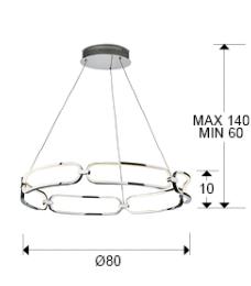 Lampara Colette Schuller - Cromo 80cm Ø. LED