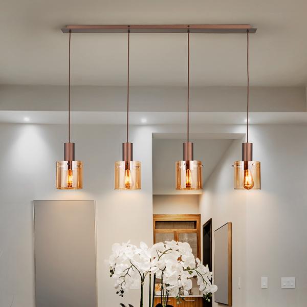 VENIZE LAMPARA 4L COBRE-AMBAR - ILUMINACION i3 By SCHULLER