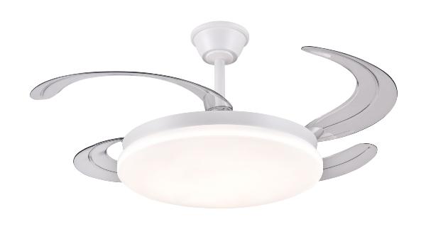 Ventilador AGATA L Blanco P&B - Motor DC Ø50-108cm Luz LED