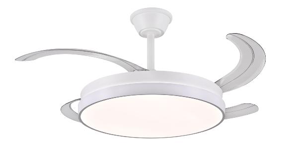 Ventilador ALTHEA L Blanco P&B - Motor DC Ø50-108cm Luz LED