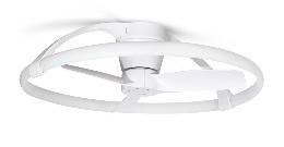 Ventilador Nepal mini Mantra - Blanco Motor DC Luz LED Ø75cm.