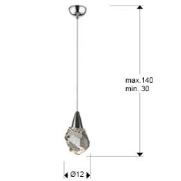 Colgante 1 luz AQUARIA Cromo - Schuller - Luz LED