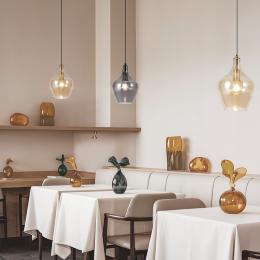 Colgante AINA latón - ambar 1 x 60w e-27 - ALEMAR