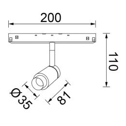 Foco imantado MAGNETO 48V Mantra - Negro 7W optica regulable