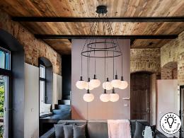 Lampara Global Schuller - acabado Negro 9 luces