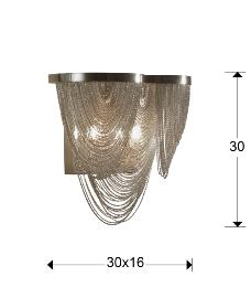 Aplique Minerva Schuller - cadenas de metal