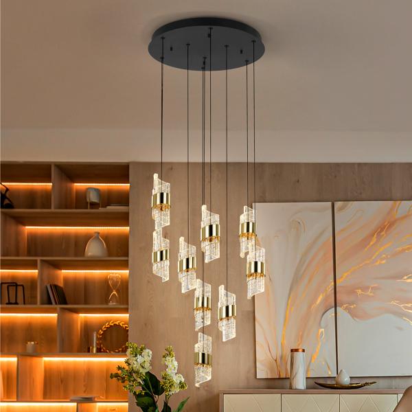 ILIADA- LAMPARA 9L NEGRO-ORO D50 - SCHULLER