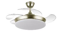 Ventilador Tridente Mini Cuero - Fabrilamp. Motor DC Ø91cm