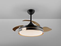 Ventilador Heron Schuller - Negro Oro Motor DC LED Dimable Ø106cm