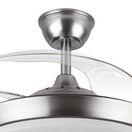 Ventilador Tridente Mini Niquel - Fabrilamp. Motor DC Ø91cm