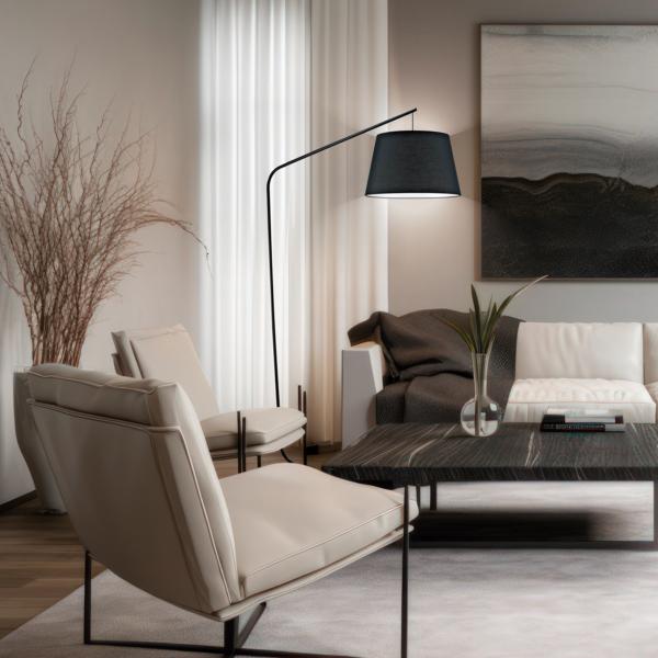 Pie salon TALBOT negro p/negra 1 x 60w e-27 - ALEMAR