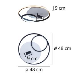 Plafon led GARONA led 64w+7w 3600lm 2700-6500k - AJP