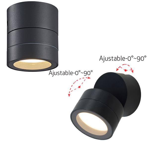 Aplique / Plafon exterior Saler Negro - 1 luz Mantra