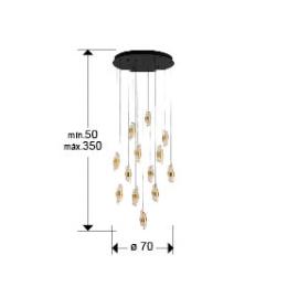 ILIADA- LAMPARA 13L NEGRO-ORO D70 - SCHULLER