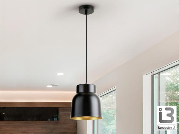 VULCANO LAMPARA 1L -NEGRO/ORO - ILUMINACION i3 By SCHULLER