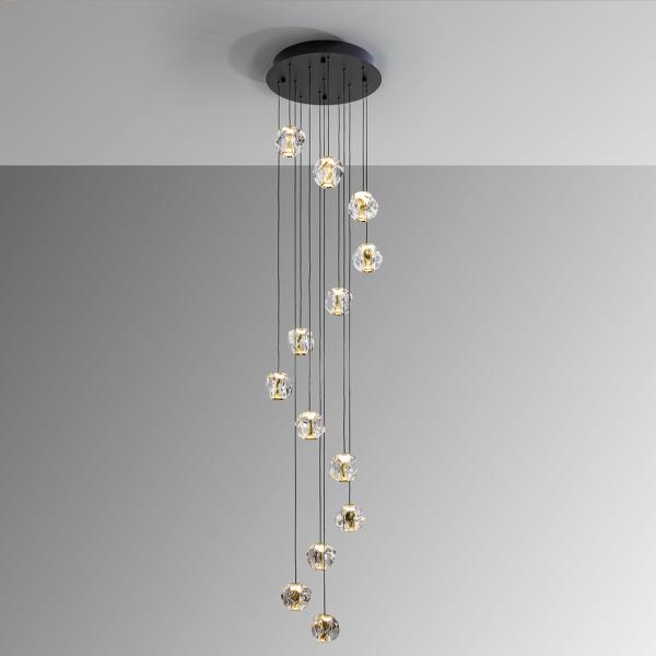 ZARIA LAMP 13L- NEGRO/ORO/TRANSP D60 DIM - SCHULLER