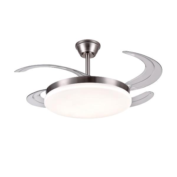 Ventilador Retractil Chloe-XL Niquel P&B - Motor DC. 50-122cmØ.