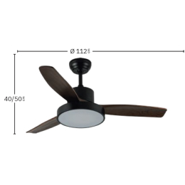 Ventilador Kavala Negro Roble Fabrilamp - Motor DC Ø112cm