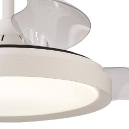 Ventilador Mistral Mini Mantra - Blanco Motor DC Luz LED Ø45-91cm.