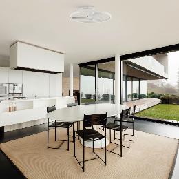 Ventilador Nepal II Mantra - Blanco Motor DC Luz LED Ø75cm.