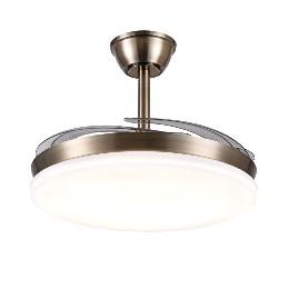 Ventilador AGATA L Cuero P&B - Motor DC Ø50-108cm Luz LED