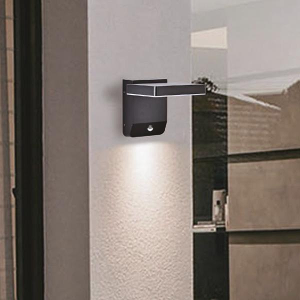 Aplique exterior Cooper Negro Mantra - Sensor Luz LED