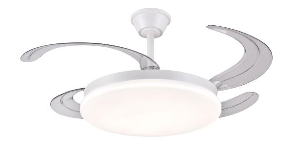 Ventilador Chloe L Blanco P&B - Motor DC Ø50-108cm Luz LED