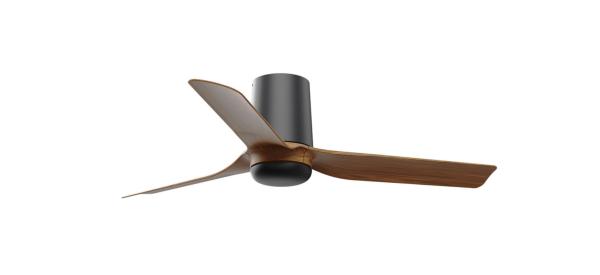 Ventilador Mini Punt Tub S FARO - Negro Nogal - Sin luz Ø90cm.