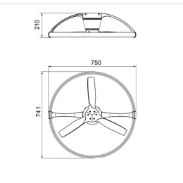 Ventilador Nepal mini Mantra - Blanco Motor DC Luz LED Ø75cm.