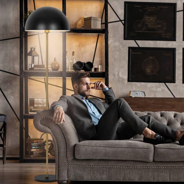 Pie salon MARNAU 1 L negro 1 x 60w e-27 - ALEMAR