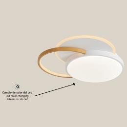 Plafon led TAIGO blanco-madera led 65w 8901lm 3000-4000-6000k - ALEMAR