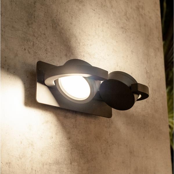 Aplique exterior Iguazu Gris Oscuro - 2 luces Mantra