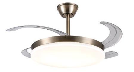 Ventilador Retractil Chloe-XL Cuero P&B - Motor DC. 50-122cmØ.