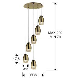 Lampara ALESSA 6 luces - Schuller -- Bombilla G9