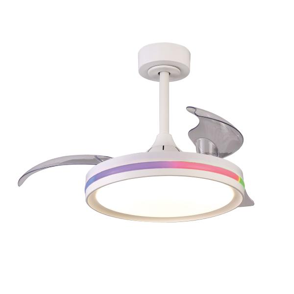 Ventilador North Mini Mantra - Blanco RGB Motor DC Luz LED Ø43-91cm.