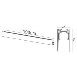 Carril Superficie Negro 2 metros Serie MAGNETO MANTRA