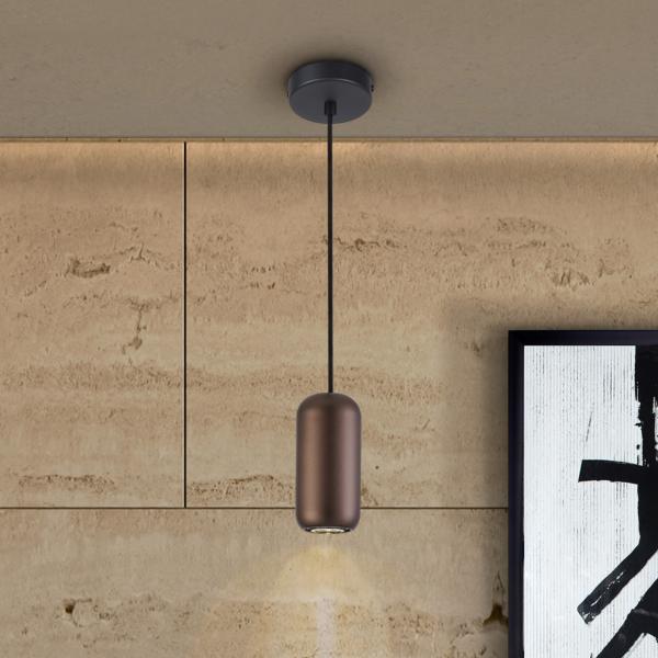 NIMES LAMPARA 1L NEGRO-MARRON - ILUMINACION i3 By SCHULLER