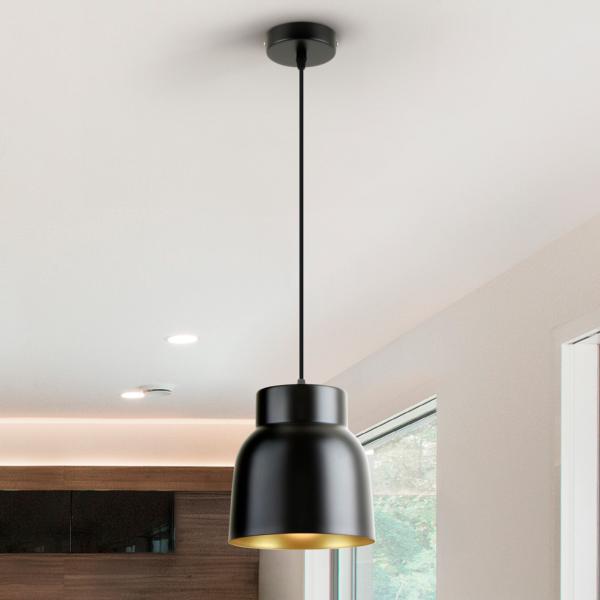 VULCANO LAMPARA 1L -NEGRO/ORO - ILUMINACION i3 By SCHULLER